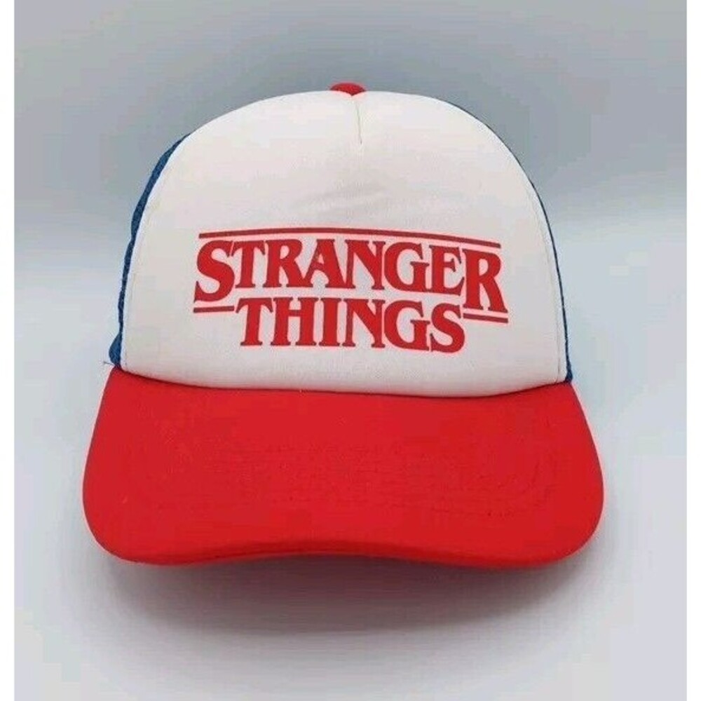 2019 Universal Studios Stranger Things Red Blue Dustin Baseball Cap Hat NWOT